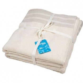 Juego de 2 Toallas Nature de Alta Calidad - 95% Algodón y 5% Lino, 600 gr/m2, Absorbentes y Suaves, Fabricadas en Portugal