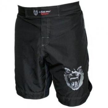 OKAMI Fightgear Kampfsporthose Warrior Shorts - Pantalones de traje de artes marciales para hombre, color negro, talla L