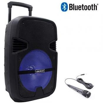 Lauson SS-305 - Altavoz Activo, Trolley con Bluetooth y Efecto de Luces Multicolores