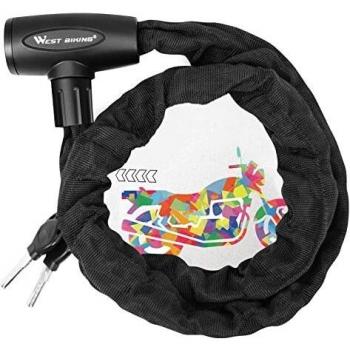 Candado de Cadena, Cadena antirrobo, Candado de Bicicleta con Llave, candado de Seguridad para Bicicleta para Bicicleta,Antirrobo Bloqueo de Bicicleta para Bicicleta de montaña,Motocicleta