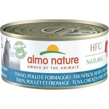 Almo Nature HFC Natural Wet Cat Food - Tuna, Chicken & Cheese - 150g Tin