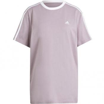 adidas 3 Stripes Camiseta De Manga Corta Mujeres - Morado, Blanco