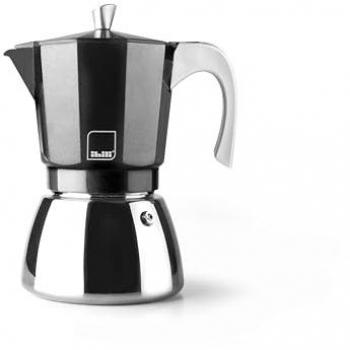 Cafetera Express Elba Negra 3 Tazas, 150 ml, Aluminio Fundido con Base de Acero Inoxidable y Reductor para 2 Tazas, Apta para Inducción