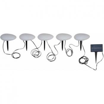 Guirnalda solar de suelo 5 bombillas luz LED 6,75 m