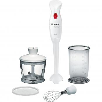 Bosch Hogar CleverMIXX Batidora de Mano, 400 W, plástico, Blanco y Rojo