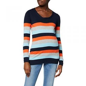 MAMALICIOUS Mlkenna L/s Multi Color Knit Top A. Camisa Manga Larga, Azul