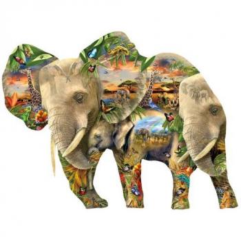 SunsOut 1000-Piece Puzzle Ele-Phantastic by Lori Schory