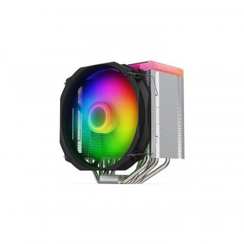 Refrigeración de CPU SilentiumPC Fortis 5 ARGB 14 cm con LED, Negro y Plata