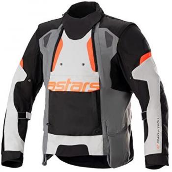 Chaqueta Alpinestars Halo Drystar para Motocicletas - Impermeable, textil, color Negro Gris Naranja, talla 3XL