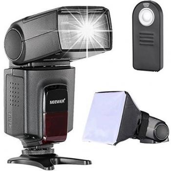 Neewer TT560 Speedlite Flash Kit para Canon Nikon Sony Pentax, Cámara Réflex Digital con Zapata Estándar, Incluye TT560 Flash, Difusor de Flash y Control Remoto