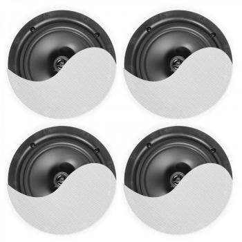Conjunto de Altavoces de Techo Amplificados Bluetooth 6.5 Bajo Perfil Blanco Power Dynamics NCBT604