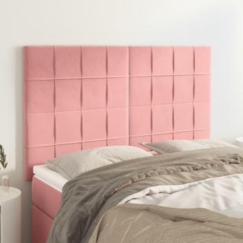Cabeceros 4 unidades terciopelo rosa 72x5x78/88 cm Vidaxl