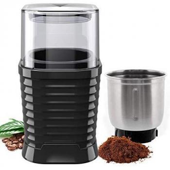 NWOUIIAY Molinillo de Café Eléctrico Protección contra Sobrecalentamiento Molinillo de Especias para Moler Granos de Café Nueces Linaza Pimienta con Taza Desmontable Fácil de Limpiar