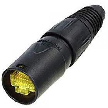 Neutrik etherCON NE8MX RJ45 Cable Connector Carrier with Nickel Shell and Cable Protection for 8mm Diameter Cables