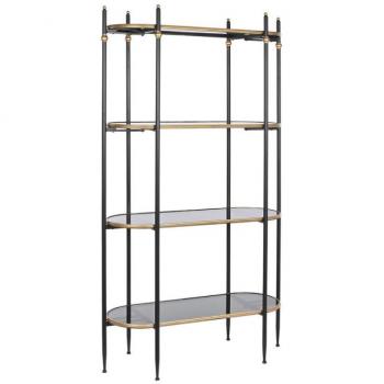 Estantería DKD Home Decor Negro Dorado Metal Cristal 103 x 42 x 180 cm