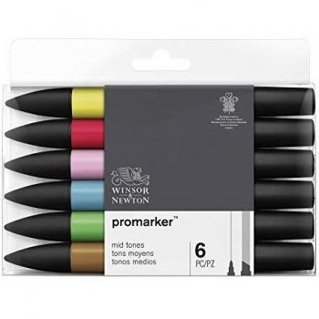 Set de 6 Rotuladores Promarker Tonos Medios Winsor & Newton