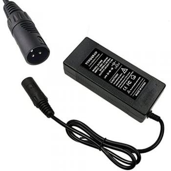 Cargador de batería YYHQQBAD 36 V 2 A de iones de litio 42 V 2 A cargador de batería de polímero de litio para 10 Series 36 V Electric eBike XLRM conector de 3 polos