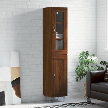 Armario alto de madera multicapa de roble marrón 34,5x34x180 cm