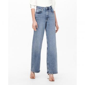 Only Juicy High-Waisted Wide Leg Jeans - Medium Blue Denim - Women's 26/L32