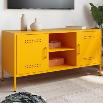 Mueble de TV de acero amarillo mostaza 100,5x39x50,5 cm Vidaxl