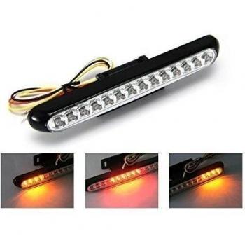 Negro Universal LED Moto Freno / Piloto Trasero con Intermitentes Integrados