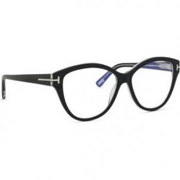 Tom Ford FT5954-B 003 Cat Eye Blue Light Glasses, 54mm - Black - Size: One Size