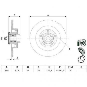 Discos de freno BOSCH 0 986 479 F42 para RENAULT Mégane, Scénic, Talisman