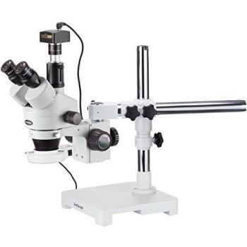AmScope SM-3TX-54S-5M de 3.5X-45X LED Boom soporte Zoom Est-reo Microscopio Plus c-mara de 5MP