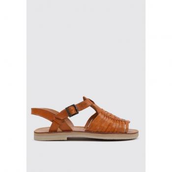 Sandalias Mexas Azteca Plana Camel Mujer 38