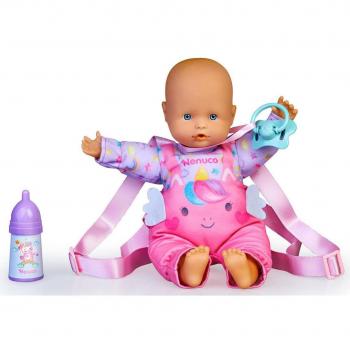 Nenuco - ¿Damos un paseo?, muñeco bebé 35 cm de cuerpo blandito, accesorios y mochila de porteo para llevar siempre contigo a todos lados, desarrollo afectivo emocional
