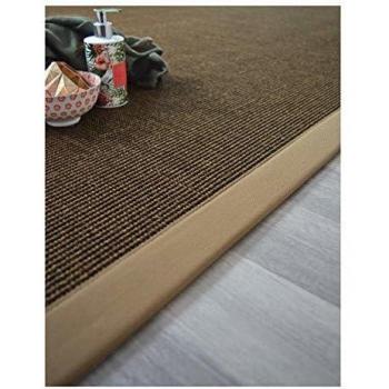Alfombra de sisal Yucatán cacao trenzada café con leche 140x200 cm