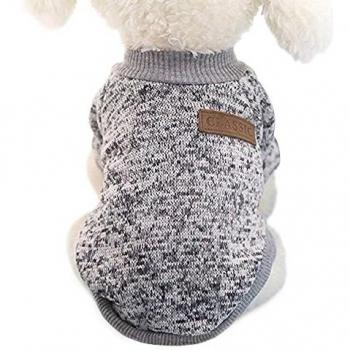 Idepet - Ropa para mascotas: jersey de forro polar para perros y gatos, M, Gris