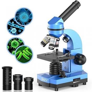 EMARTH Microscopio de Ciencias para niños Principiantes Niños Estudiantes, microscopios compuestos 40X- 1000X con 52 Piezas de Kits de Ciencias educativas
