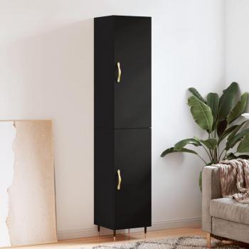 Aparador negro de madera multicapa 34,5x34x180 cm