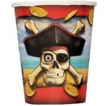 Fiesta vasos de papel 9oz 8/PK - piratas
