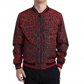 Red Leopard Bomber Short Coat Jacket - IT42 | XS