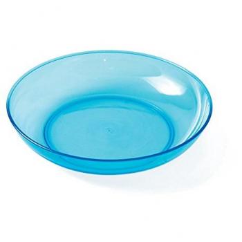 Plato hondo de copolímero transparente azul - Plastorex 18,5 cm apto para microondas