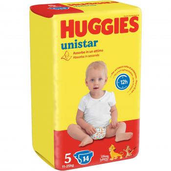 Huggies Unistar Pañal Junior Básico T5 11-25kg 14uds