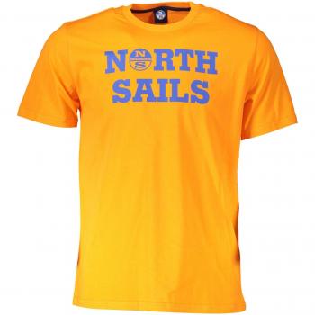 North Sails Vibrant Orange Cotton Tee with Logo Print - XL
