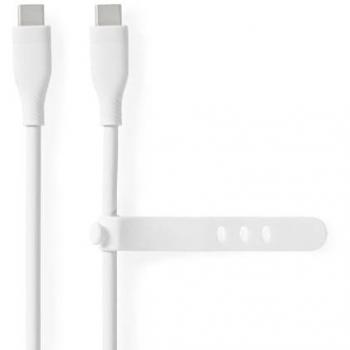 Cable USB-C 2.0 | Conectores USB-C Macho | 60 W | 1.50 m | Niquelado | Blanco | Silicona