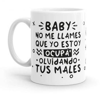 Taza Minimalista No Me Llames - Original para Café, Resistente al Microondas y Lavavajillas