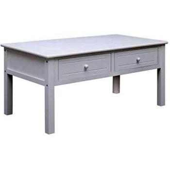 vidaXL Mesa de Centro Madera Mobiliario Decoración Hogar Interiores Moderna Elegante Práctica Versátil Duradera Robusta Resistente Blanca 100x50x45cm