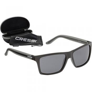 Cressi Rio Sunglasses Gafas de Sol Deportivo Polarizados, Unisex Adultos, Negro/Gris Oscuro, Talla única