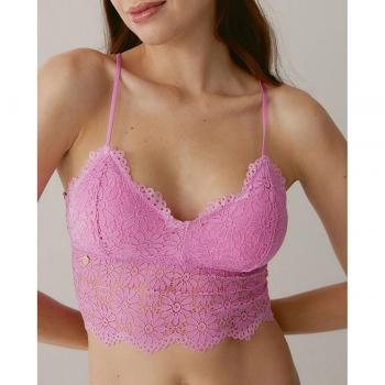 Black Limba Bralette crop top Marguerite - Pink - L
