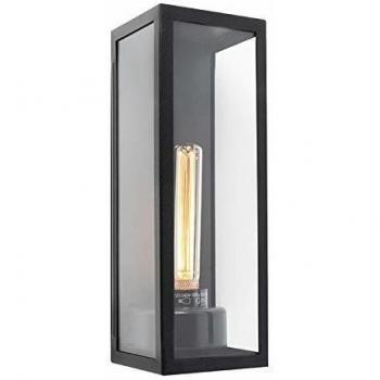 Aplique exterior moderno rectangular negro de vidrio IP44 - Rotterdam Long