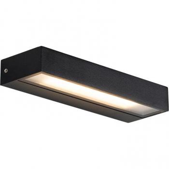Aplique moderno negro Hannah con LED IP65 y diseño oblonga