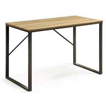 Kave Home - Escritorio Talbot Rectangular 120 x 60 cm de Madera con Patas de Acero en Negro