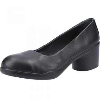 Amblers Safety Women's AS607 Brigitte Black Leather Court Heels - Size UK 6