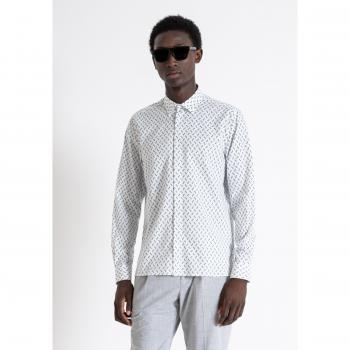 Antony Morato Men's Casual White Geometric Buttoned Shirt - Size S