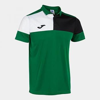 Polo de Manga Corta Joma Crew V para Hombre en Verde, Negro y Blanco